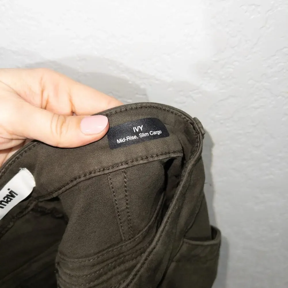 New Mavi Olive‎ Green Luce Twill Ivy Slim Cargo Pants Size 27